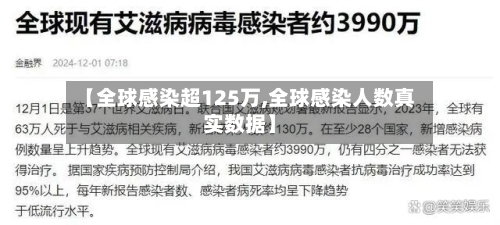 【全球感染超125万,全球感染人数真实数据】