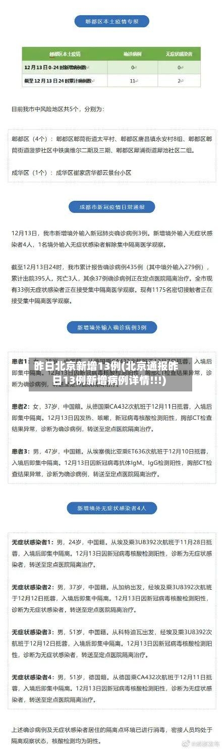 昨日北京新增13例(北京通报昨日13例新增病例详情!!!)-第2张图片