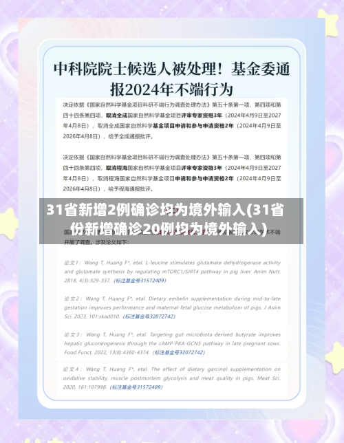 31省新增2例确诊均为境外输入(31省份新增确诊20例均为境外输入)-第3张图片