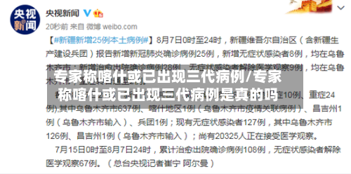 专家称喀什或已出现三代病例/专家称喀什或已出现三代病例是真的吗