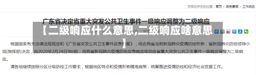 【二级响应什么意思,二级响应啥意思】-第2张图片