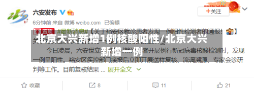 北京大兴新增1例核酸阳性/北京大兴新增一例-第3张图片