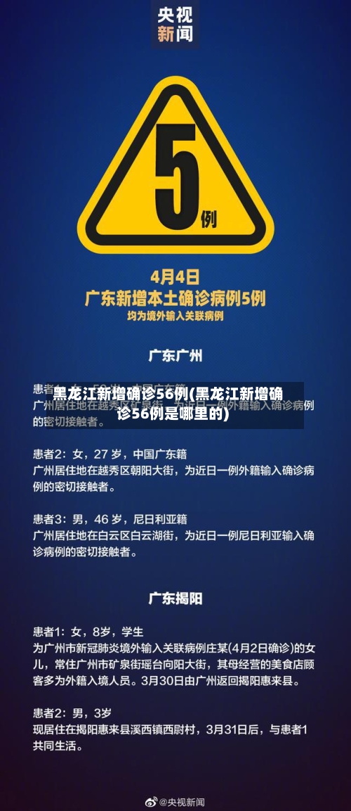 黑龙江新增确诊56例(黑龙江新增确诊56例是哪里的)