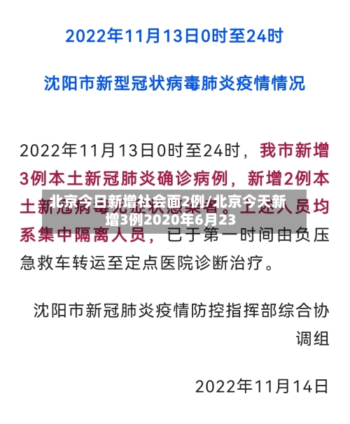 北京今日新增社会面2例/北京今天新增3例2020年6月23-第3张图片