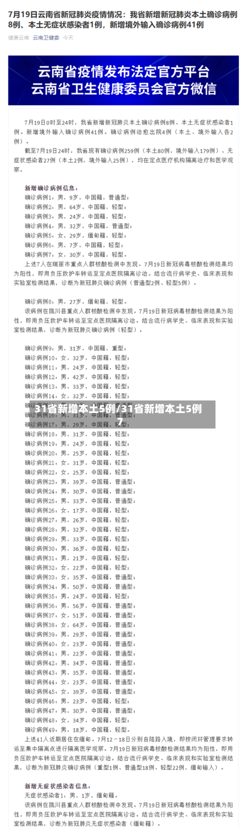 31省新增本土5例/31省新增本土5例7-第2张图片
