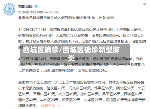 西城区确诊/西城区确诊新型肺炎
