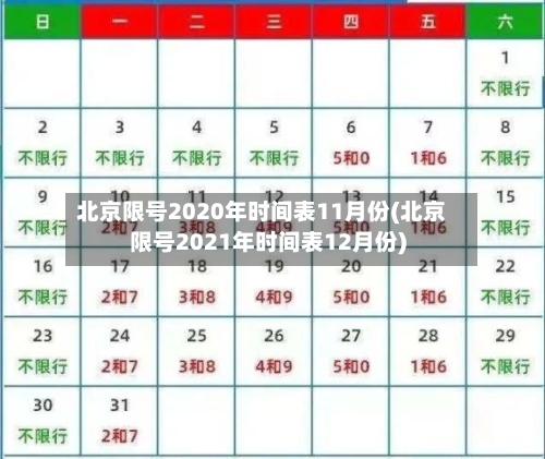 北京限号2020年时间表11月份(北京限号2021年时间表12月份)