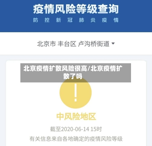 北京疫情扩散风险很高/北京疫情扩散了吗-第3张图片