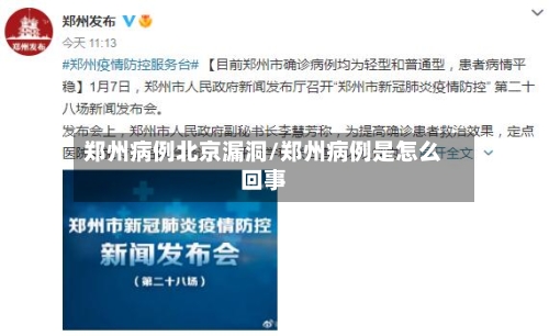 郑州病例北京漏洞/郑州病例是怎么回事-第2张图片