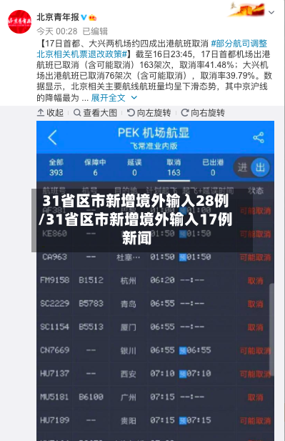 31省区市新增境外输入28例/31省区市新增境外输入17例 新闻-第3张图片