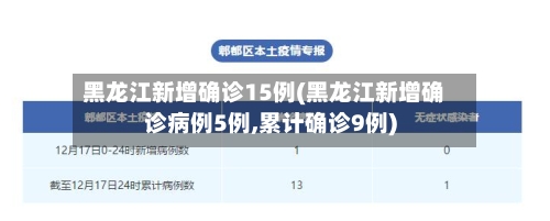 黑龙江新增确诊15例(黑龙江新增确诊病例5例,累计确诊9例)