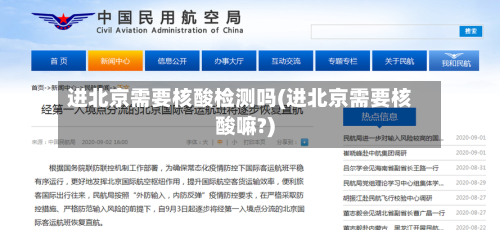 进北京需要核酸检测吗(进北京需要核酸嘛?)