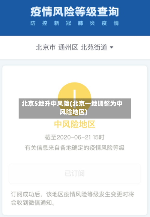 北京5地升中风险(北京一地调整为中风险地区)
